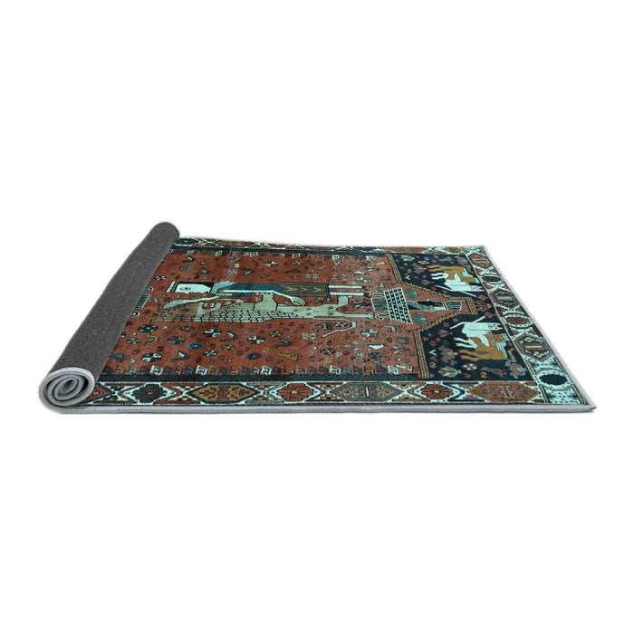 Sideview of Animal Light Blue Traditional Rug, tr628lblu