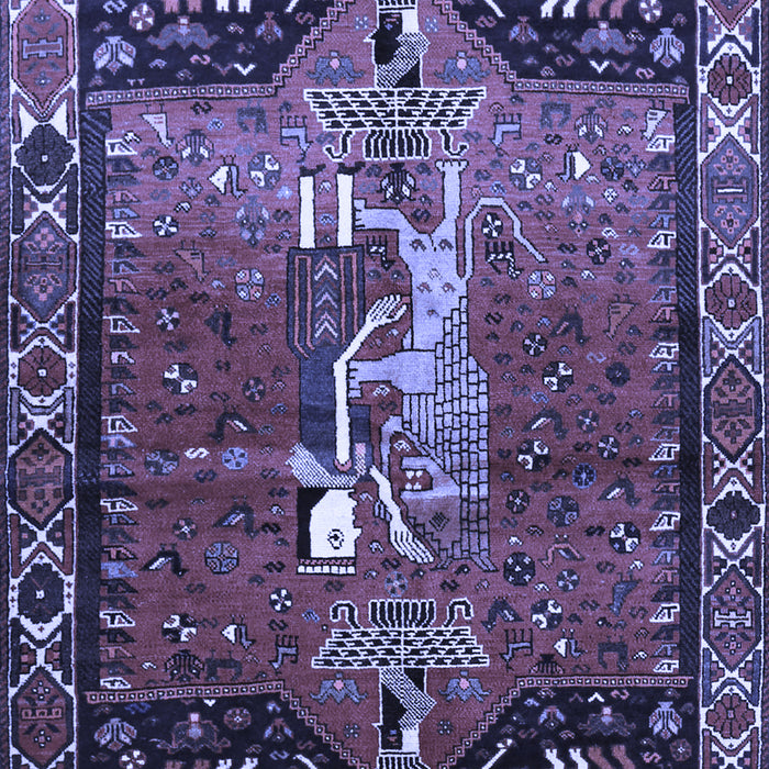 Machine Washable Animal Blue Traditional Rug, wshtr628blu