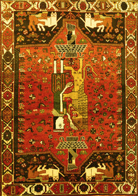 Animal Yellow Traditional Rug, tr628yw