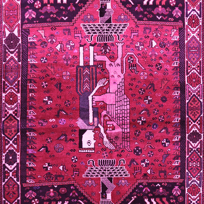 Machine Washable Animal Pink Traditional Rug, wshtr628pnk