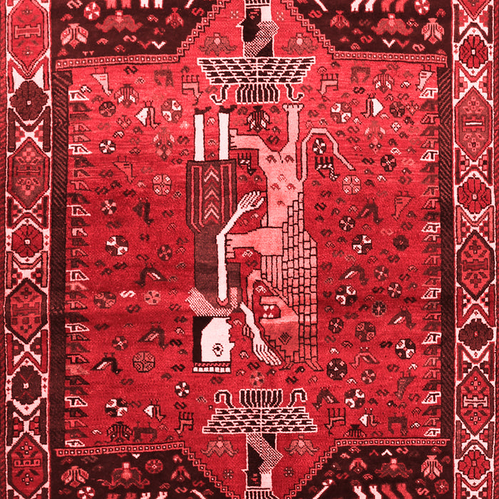 Machine Washable Animal Red Traditional Rug, wshtr628red