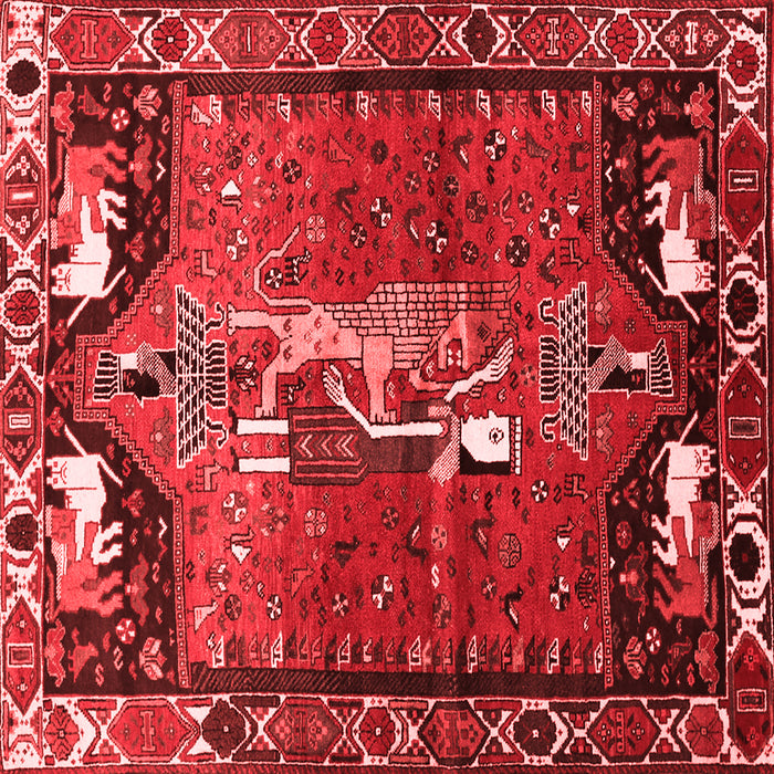 Machine Washable Animal Red Traditional Rug, wshtr628red