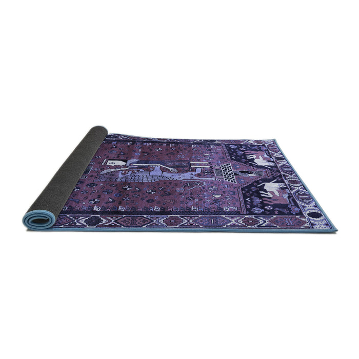 Sideview of Animal Blue Traditional Rug, tr628blu