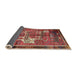 Sideview of Traditional Orange Salmon Pink Animal Rug, tr629