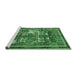 Sideview of Machine Washable Animal Emerald Green Traditional Area Rugs, wshtr629emgrn