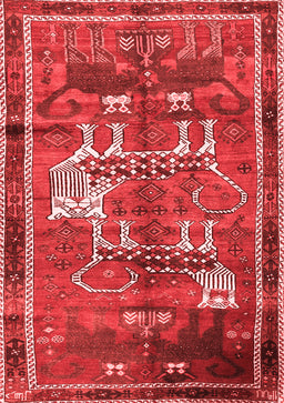 Animal Red Traditional Area Rugs