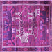 Square Machine Washable Animal Purple Traditional Area Rugs, wshtr629pur