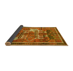 Sideview of Animal Yellow Traditional Rug, tr629yw
