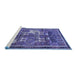 Sideview of Machine Washable Animal Blue Traditional Rug, wshtr629blu