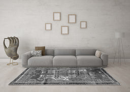 Machine Washable Animal Gray Traditional Rug in a Living Room,, wshtr629gry