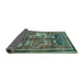 Sideview of Animal Turquoise Traditional Rug, tr629turq