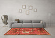 Machine Washable Animal Orange Traditional Area Rugs in a Living Room, wshtr629org