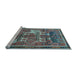 Sideview of Machine Washable Animal Light Blue Traditional Rug, wshtr629lblu