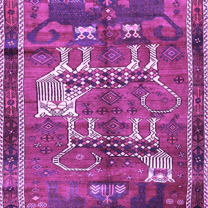 Machine Washable Animal Purple Traditional Area Rugs, wshtr629pur