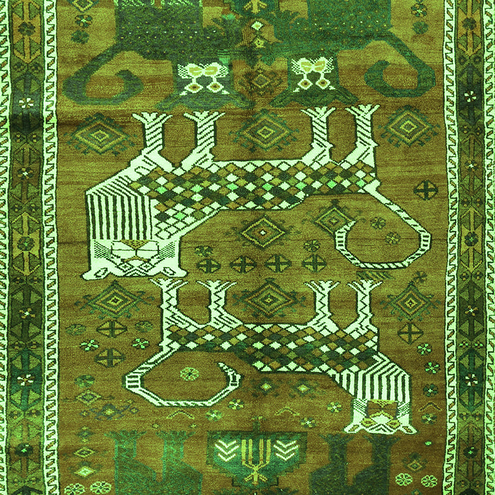 Animal Green Traditional Rug, tr629grn