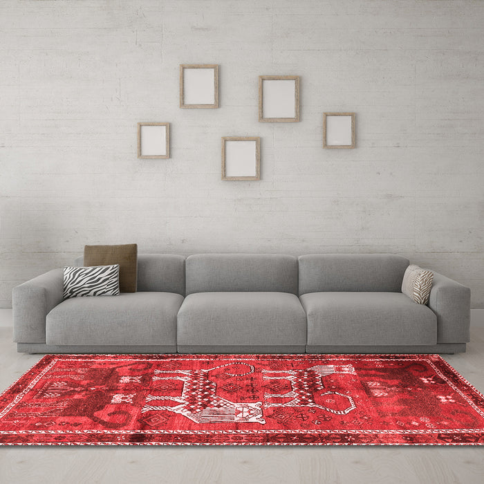 Traditional Red Washable Rugs
