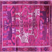 Square Machine Washable Animal Pink Traditional Rug, wshtr629pnk