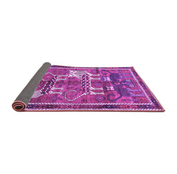 Sideview of Animal Purple Traditional Rug, tr629pur