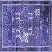 Square Animal Blue Traditional Rug, tr629blu