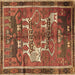 Square Animal Brown Traditional Rug, tr629brn