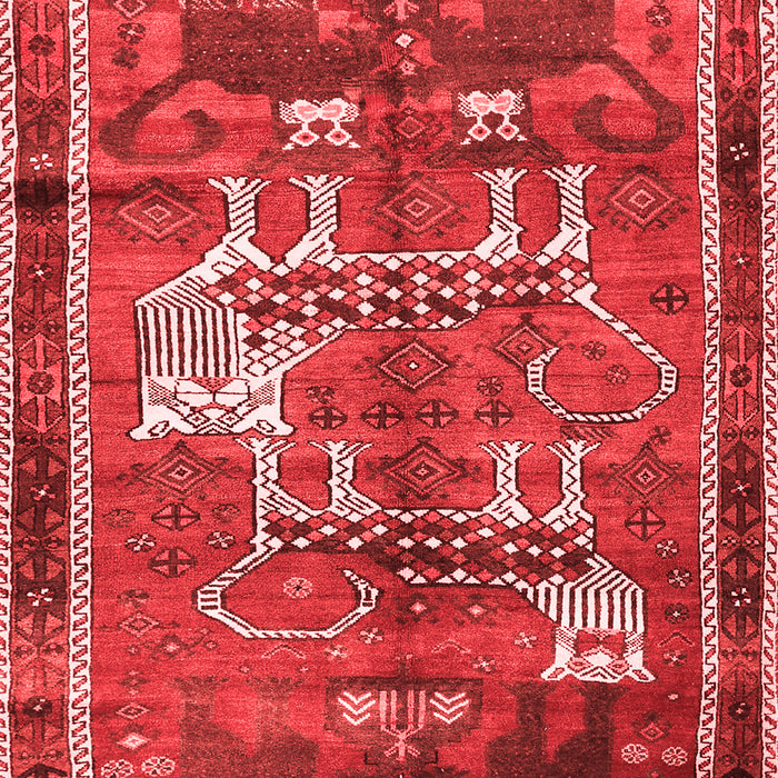 Machine Washable Animal Red Traditional Rug, wshtr629red