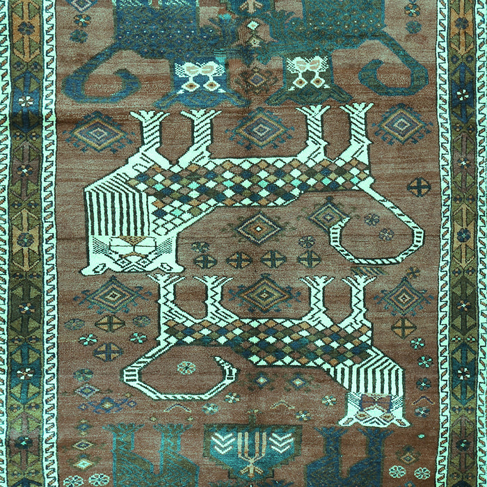Animal Turquoise Traditional Rug, tr629turq