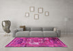 Machine Washable Animal Pink Traditional Rug in a Living Room, wshtr629pnk