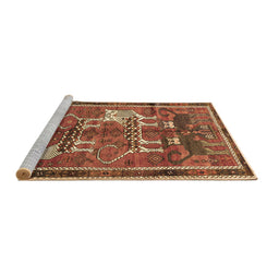 Sideview of Machine Washable Animal Brown Traditional Rug, wshtr629brn