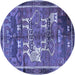 Round Animal Blue Traditional Rug, tr629blu