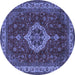 Round Medallion Blue Traditional Rug, tr62blu