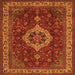 Serging Thickness of Medallion Orange Traditional Rug, tr62org