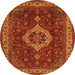 Machine Washable Medallion Orange Traditional Area Rugs, wshtr62org