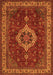 Serging Thickness of Machine Washable Medallion Orange Traditional Area Rugs, wshtr62org