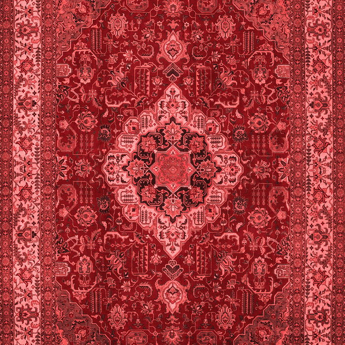 Machine Washable Medallion Red Traditional Rug, wshtr62red