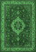 Machine Washable Medallion Emerald Green Traditional Area Rugs, wshtr62emgrn