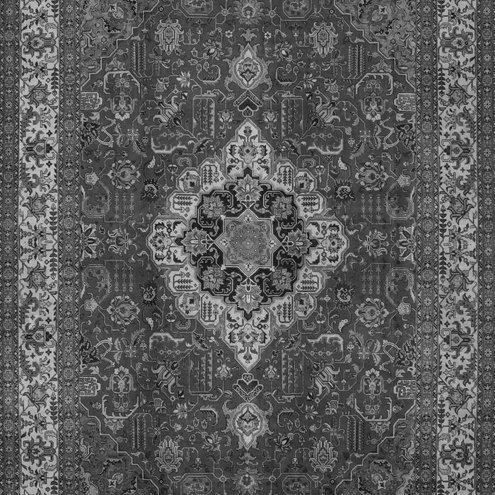 Serging Thickness of Machine Washable Medallion Gray Traditional Rug, wshtr62gry
