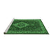 Sideview of Machine Washable Medallion Emerald Green Traditional Area Rugs, wshtr62emgrn