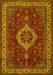 Machine Washable Medallion Yellow Traditional Rug, wshtr62yw