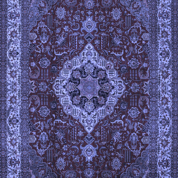 Machine Washable Medallion Blue Traditional Rug, wshtr62blu