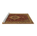 Sideview of Machine Washable Medallion Brown Traditional Rug, wshtr62brn