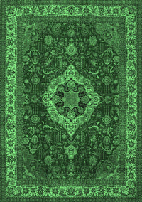 Medallion Emerald Green Traditional Rug, tr62emgrn