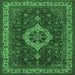 Square Medallion Emerald Green Traditional Rug, tr62emgrn