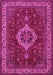 Machine Washable Medallion Pink Traditional Rug, wshtr62pnk