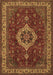 Machine Washable Medallion Brown Traditional Rug, wshtr62brn