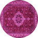 Round Medallion Pink Traditional Rug, tr62pnk