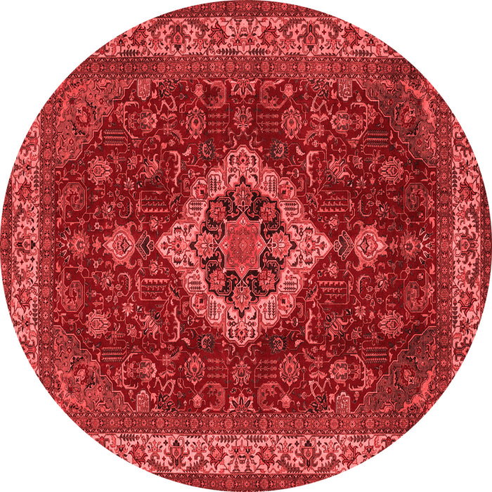 Machine Washable Medallion Red Traditional Rug, wshtr62red