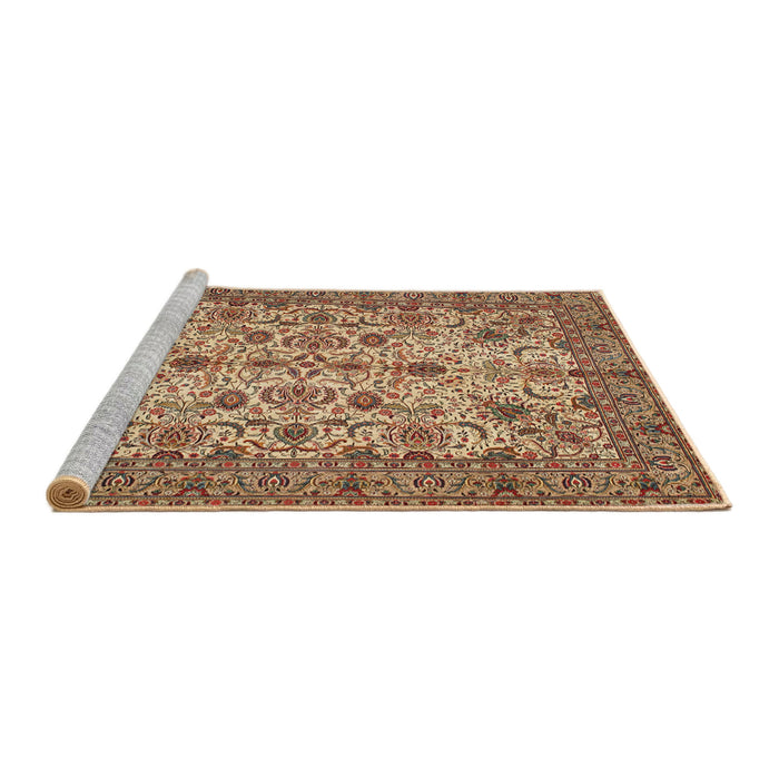 Sideview of Machine Washable Traditional Dark Sienna Brown Rug, wshtr63