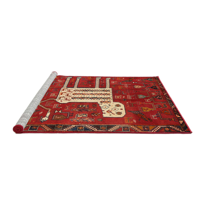 Sideview of Machine Washable Traditional Red Rug, wshtr630