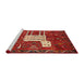 Sideview of Machine Washable Traditional Red Rug, wshtr630