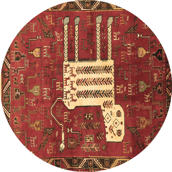 Round Animal Brown Traditional Rug, tr630brn